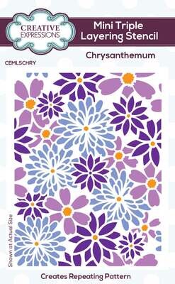 EC Creative Expressions Chrysanthemum Mini Triple Layering Stencil Set
