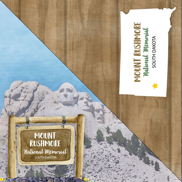 SC South Dakota- Mount Rushmore National Memorial Paper 12x12