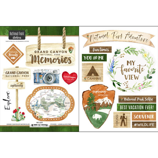 SC Grand Canyon National Park Watercolor Stickers