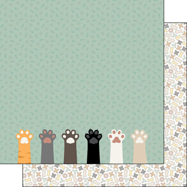 SC Cat Paw &amp; Cat Food D 12x12 Paper