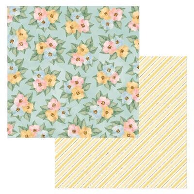 N BoBunny Willow & Sage Double-Sided Cardstock 12x12 Blossom