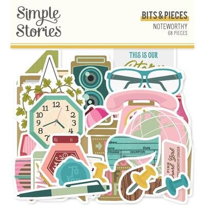 N Simple Stories Noteworthy Bits & Pieces Die-Cuts 68/Pkg