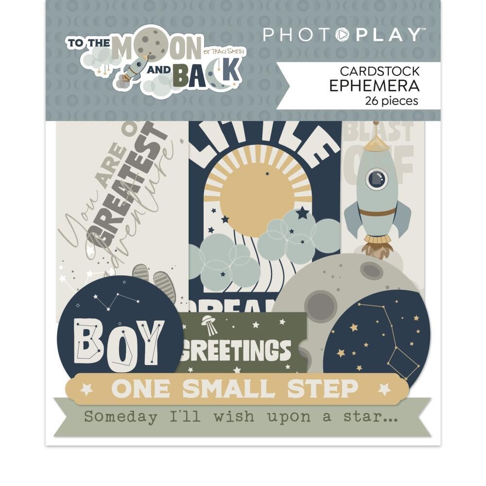 N To The Moon And Back Ephemera Cardstock Die-Cuts