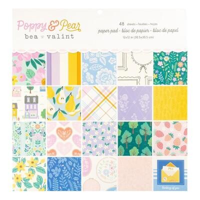 N American Crafts Single-Sided Paper Pad 12" X12" 48/Pkg Poppy And Pear