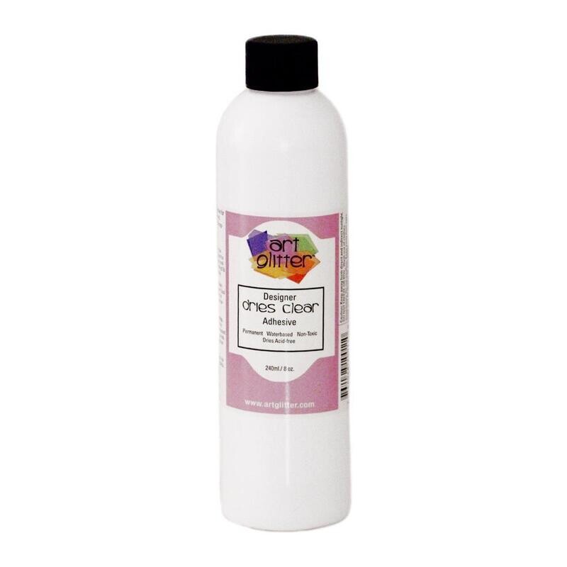 N Art Insitute Glitter Designer Dries Clear Adhesive 8oz