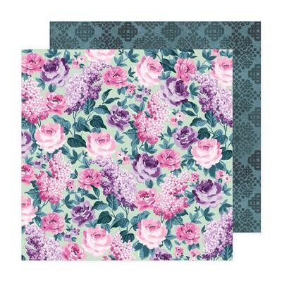 N American Crafts Dreamer Double-Sided Cardstock Mint Lilacs