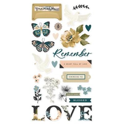 N Simple Stories Remember Chipboard Stickers