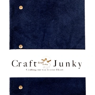 F RK Craft Junky Blue Soft Cover Suede Leather Diary Journal Unruled