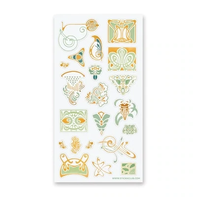 F Stickii Art Nouveau Accents Sticker Sheet