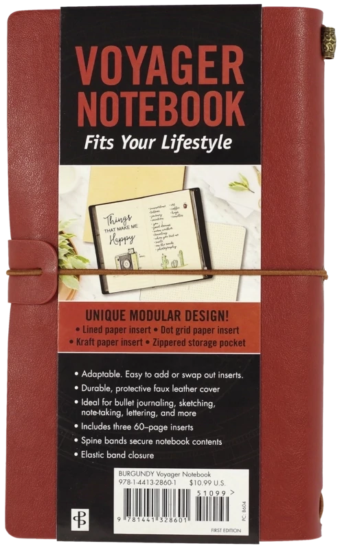 F Voyager Burgundy Journal