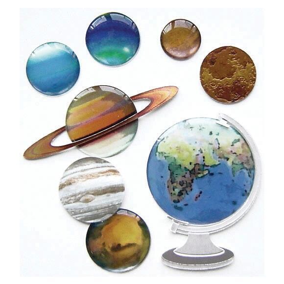 N Jolee&#39;s Boutique Dimensional Stickers Globe &amp; Planets