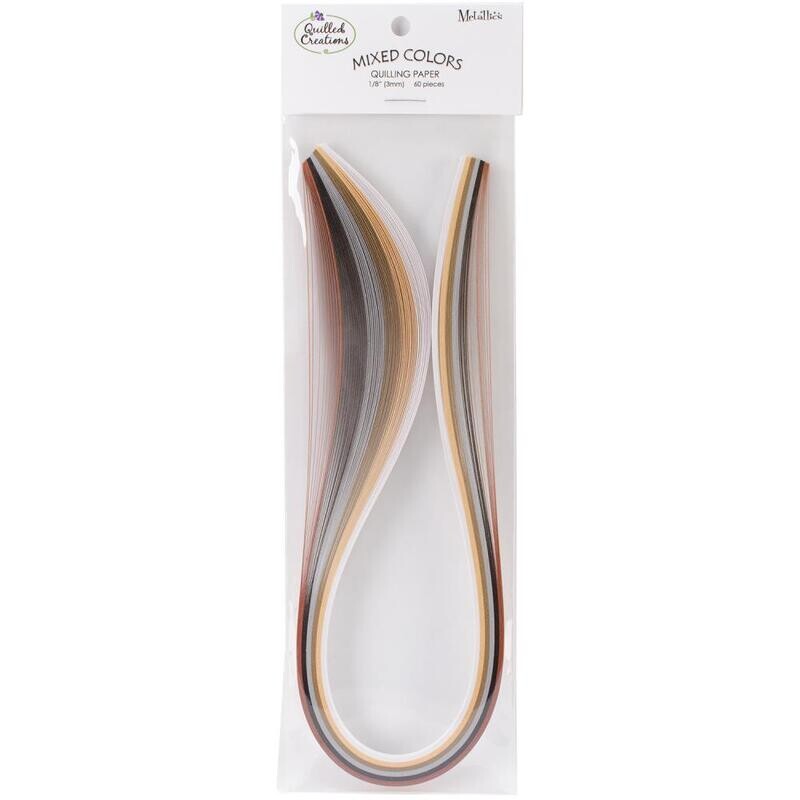 N Quilled Creations Quilling Paper Mixed Colors .125&quot; 69/pkg Metallics (6 Colors)