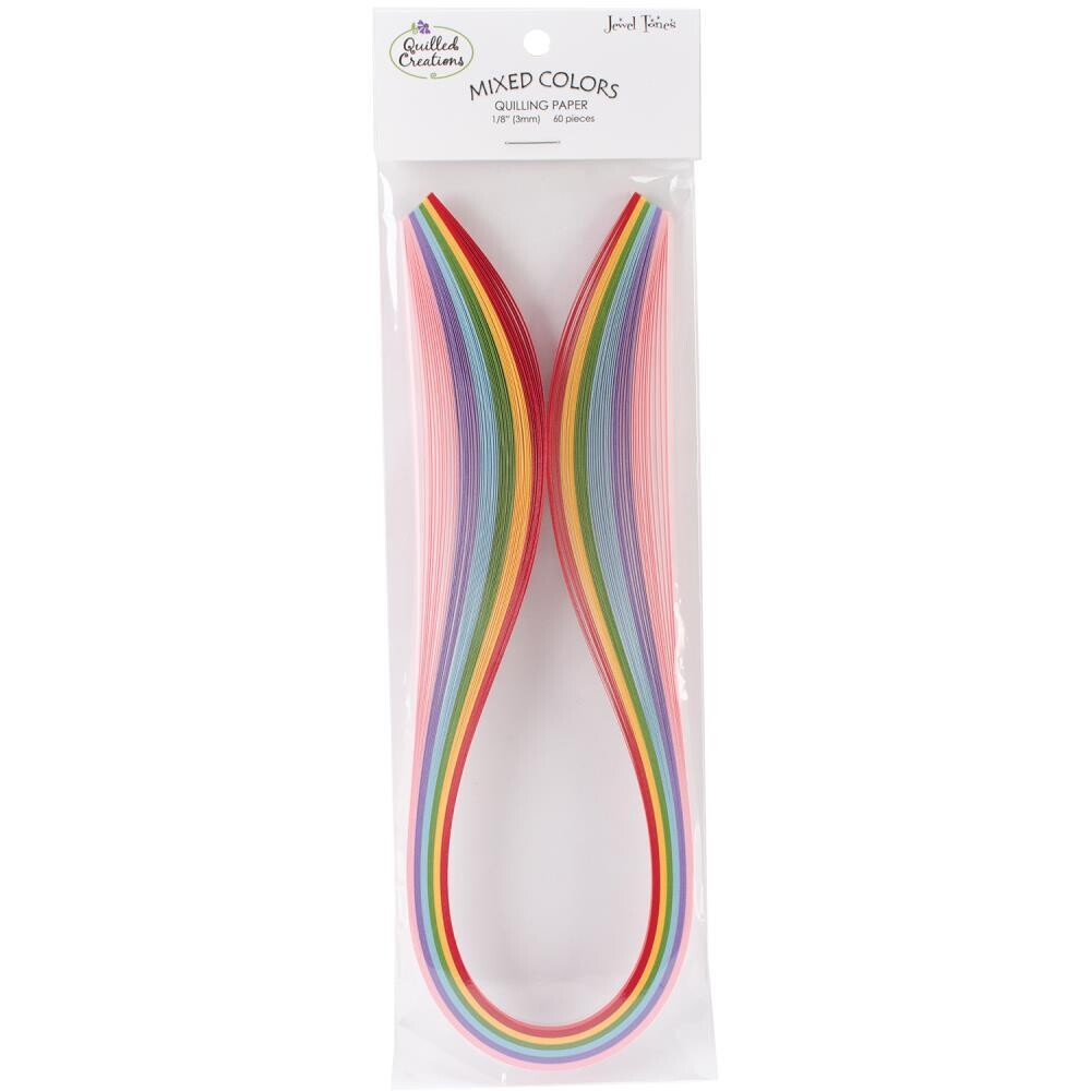N Quilled Creations Quilling Paper Mixed Colors .125&quot; 60/Pkg Jewel Tones (6 Colors)