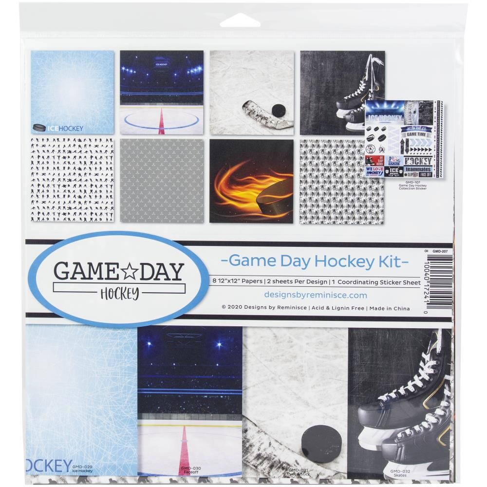 N Reminisce Collection Kit 12&quot;X12&quot; Game Day Hockey