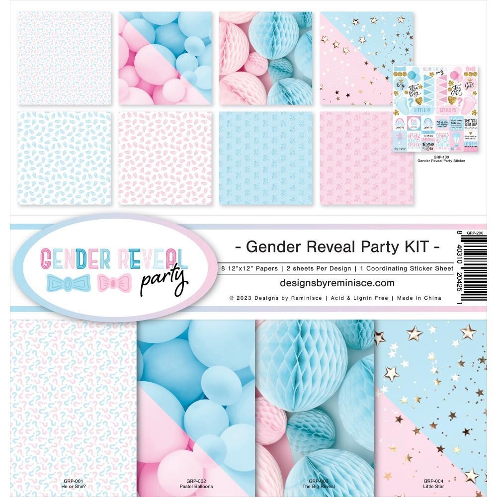 N Reminisce Collection Kit 12&quot;X12&quot; Gender Reveal Party