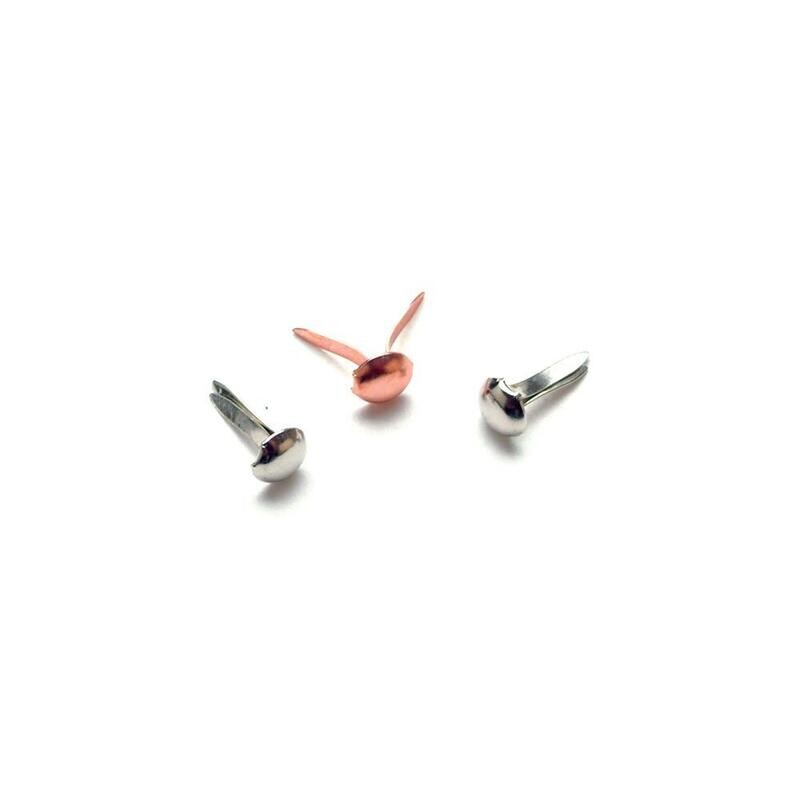 N Creative Impressions Mini Metal Paper Fasteners 3mm 100/Pkg Round - Metal Finishes