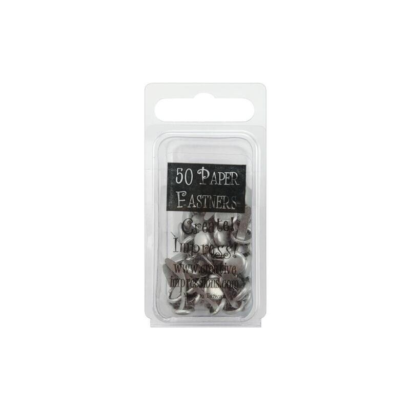 N Creative Impressions Metal Paper Fasteners 7mm 50/Pkg Round - Pewter