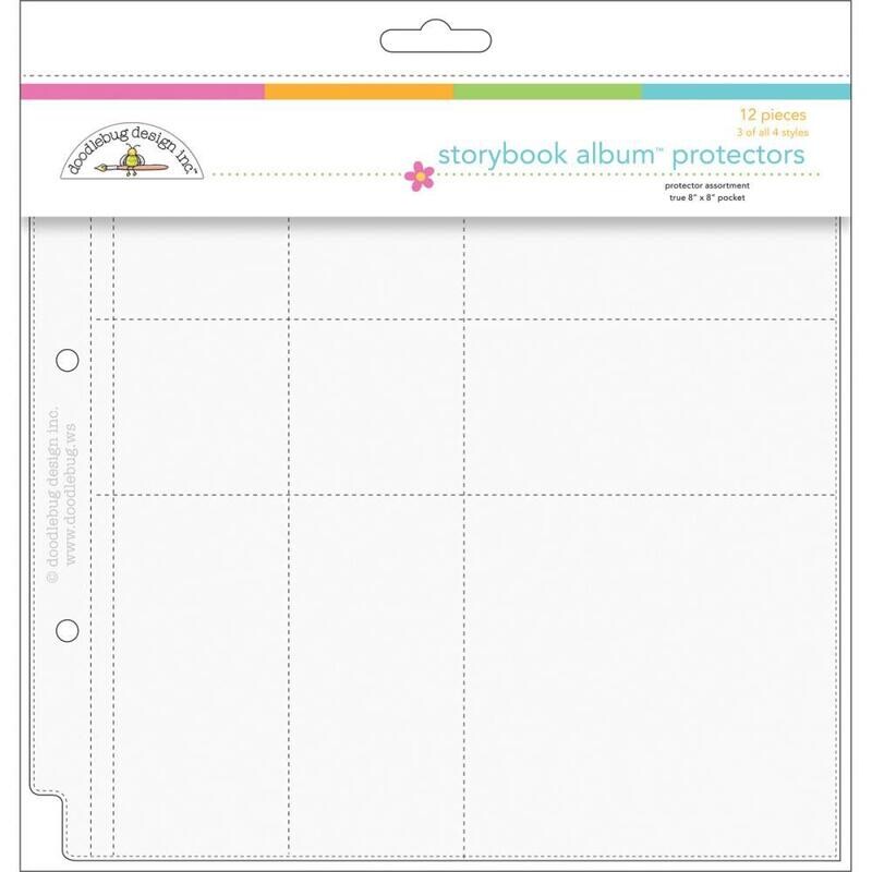 N Doodlebug Page Protector Assortment 8&quot; X8&quot; 12/pkg