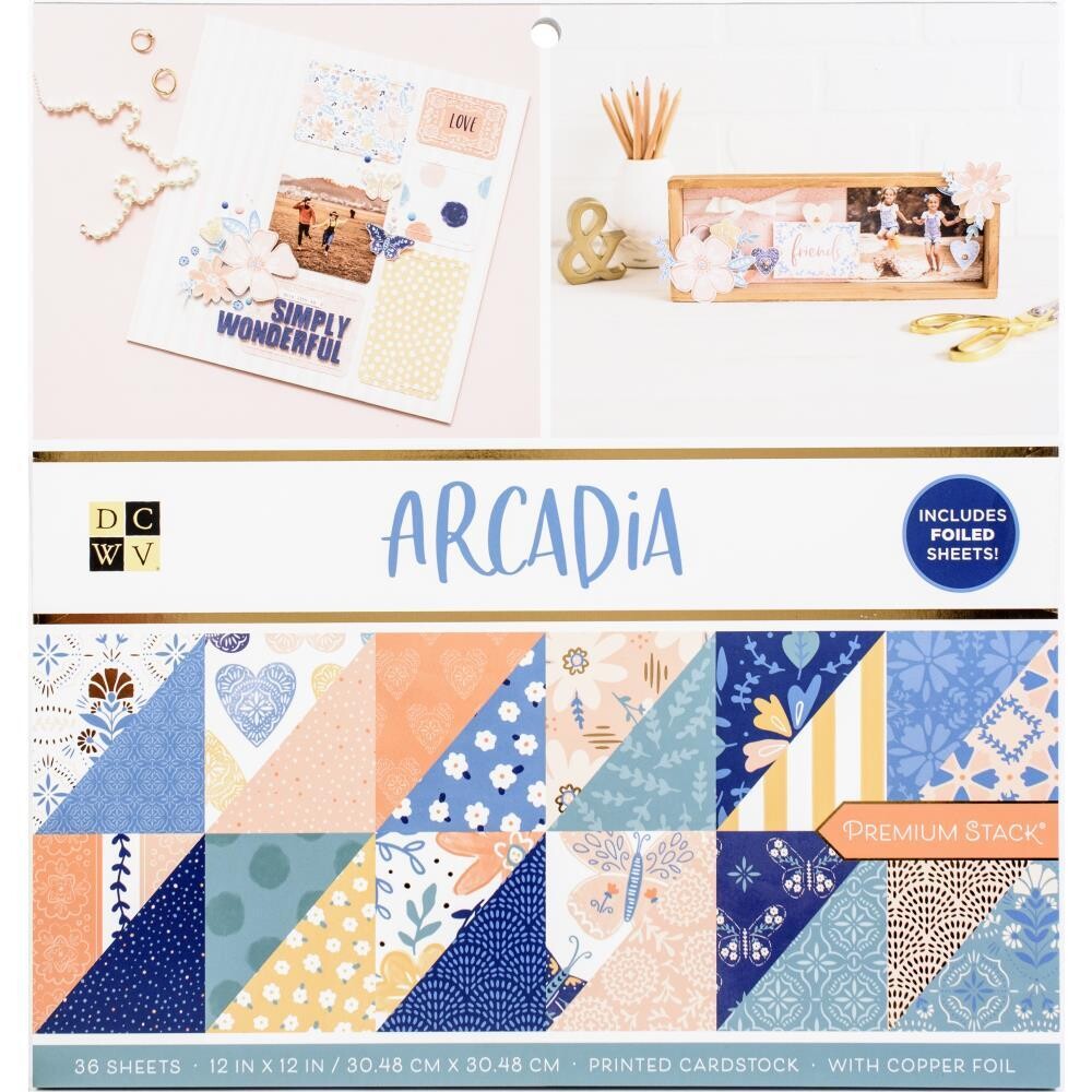 N DCWV Double-Sided Cardstock Stack 12&quot;X12&quot; 36/Pkg Arcadia, W/Copper Foil
