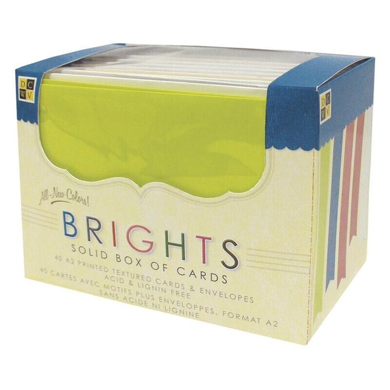 N DCWV Boxed A2 Cards W/Envelopes 40/Pkg Bright Solids
