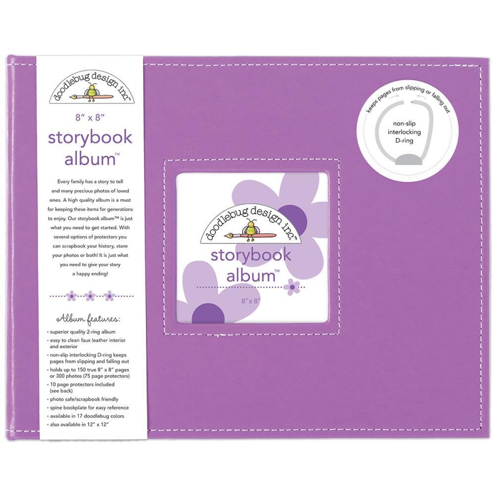 N Doodlebug Storybook D-Ring Album 8&quot; X8&quot; Lilac