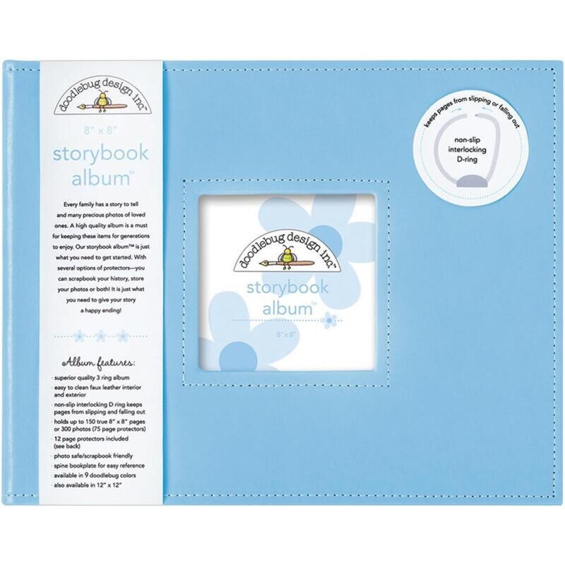 N Doodlebug Storybook D-ring Album 8&quot; X8&quot; Bubble Blue