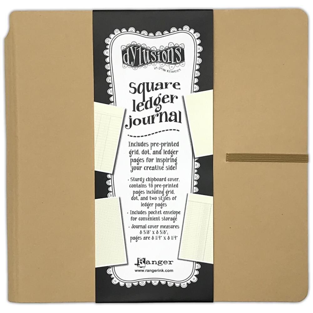 N Dyan Reaveley&#39;s Dylusions Square Ledger Journal 8.625X8.625&quot; Kraft