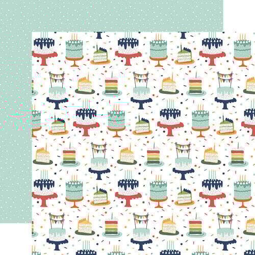 N EP A Birthday Wish Boy Double-Sided Cardstock 12&quot; X12&quot; Birthday Boy Cake