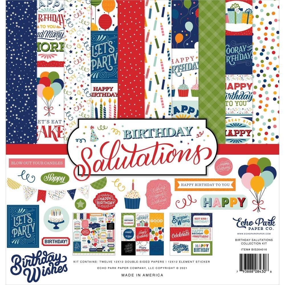 N EP Collection Kit 12&quot;X12&quot; Birthday Salutations