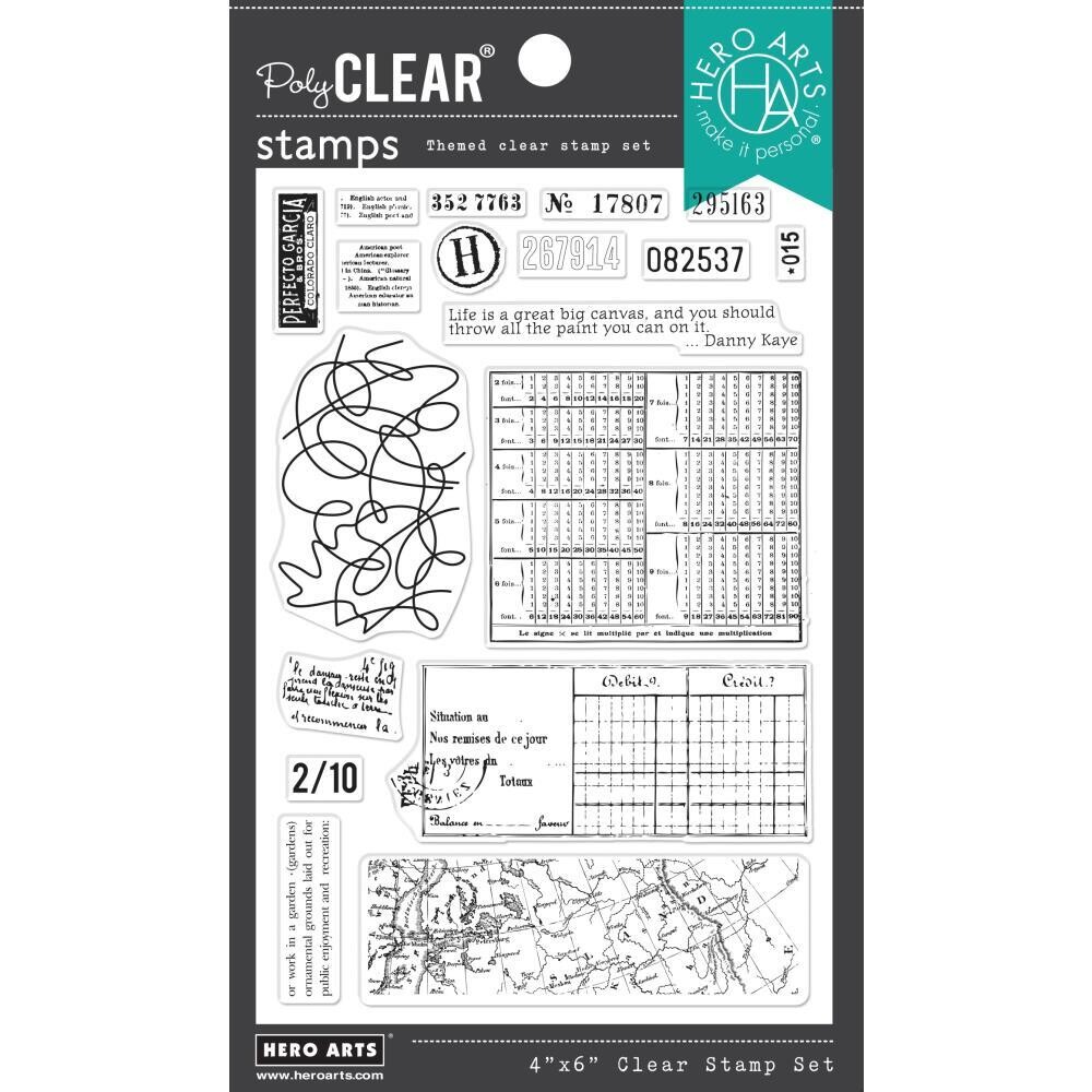 N Hero Arts Clear Stamps 4&quot; X6&quot; Vintage Map And Ledger