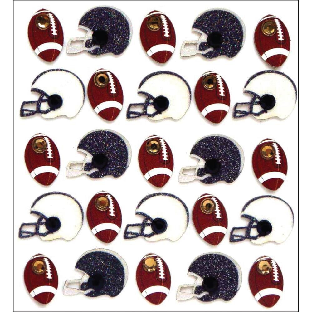 N Jolee&#39;s Cabochon Dimensional Repeat Stickers Footballs &amp; Helmets