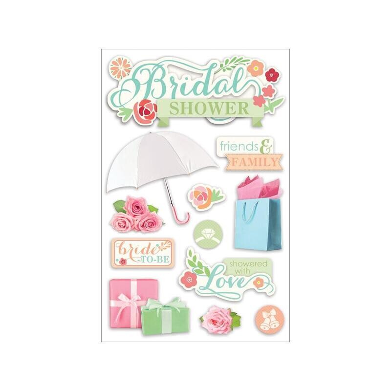 N Paper House 3D Stickers 4.5&quot; X7.5&quot; Bridal Shower