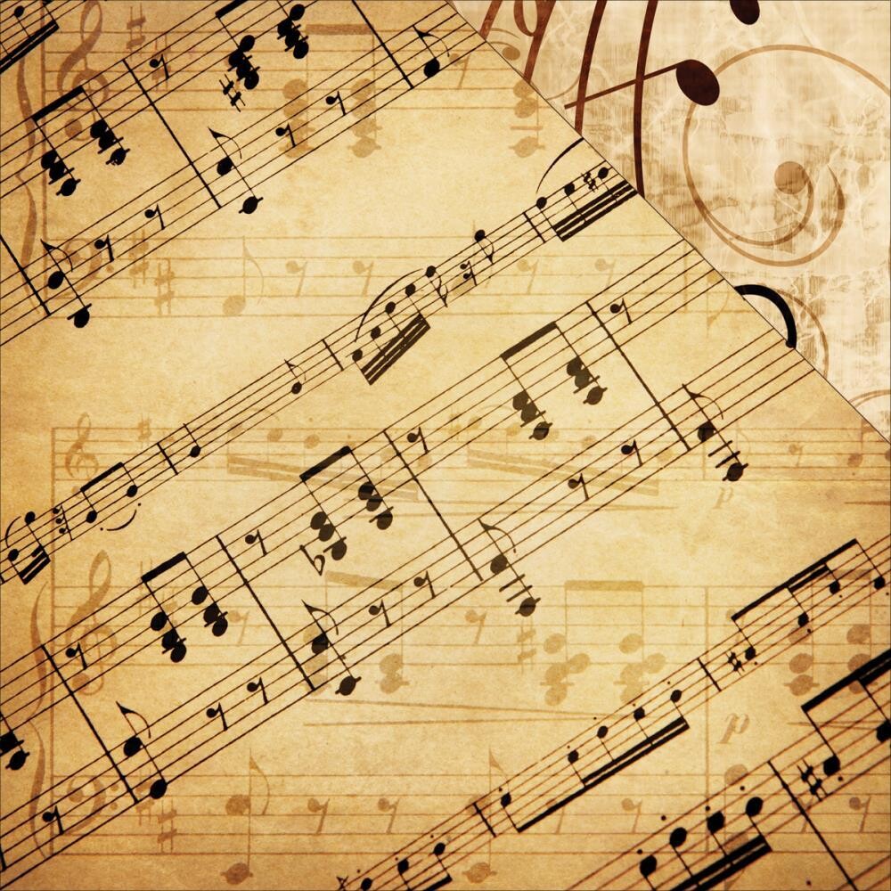 N Musicality Double Sided Cardstock 12&quot; X12&quot; Sheet Music
