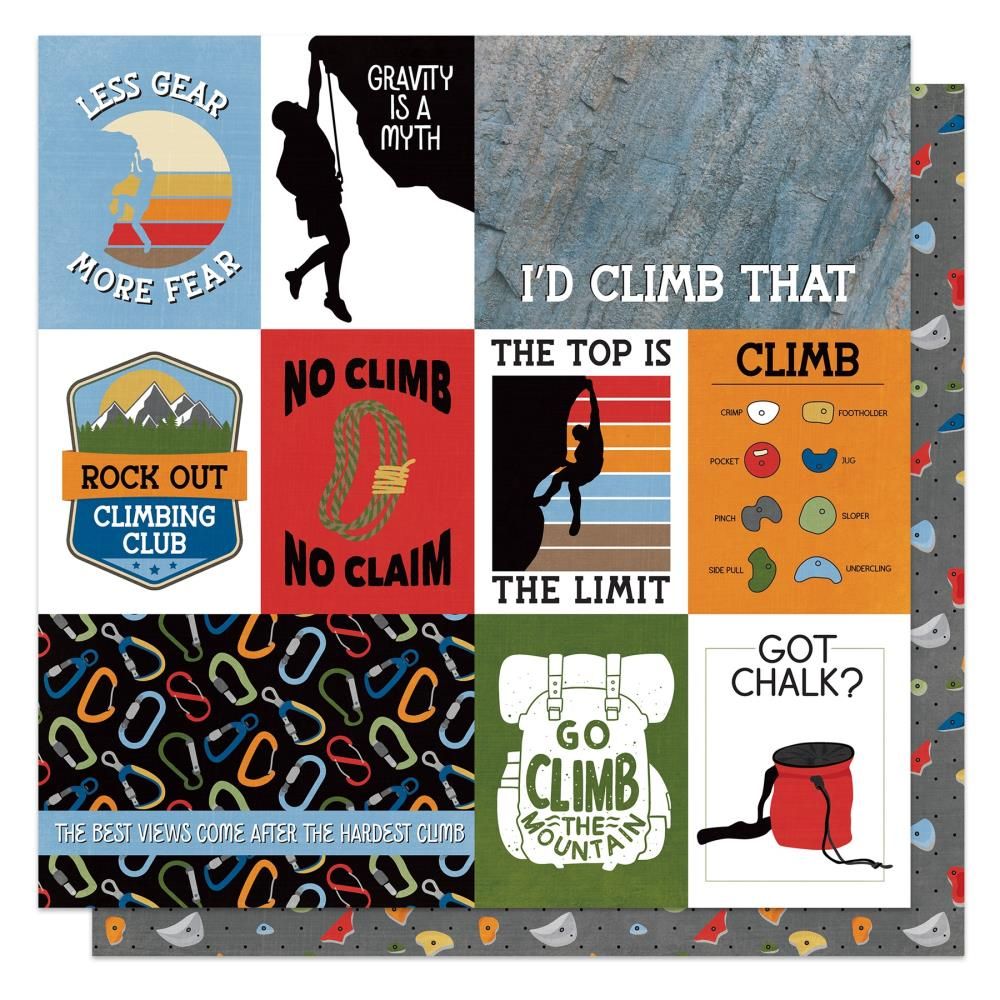 N PhotoPlay Rock Climbing Double-Sided Cardstock 12&quot; X12&quot; Gravity