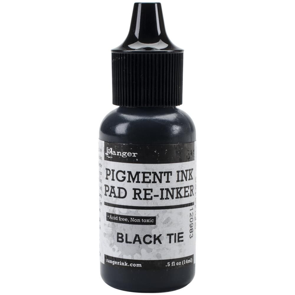 N Ranger Pigment Pad Re-inker .5oz Black Tie