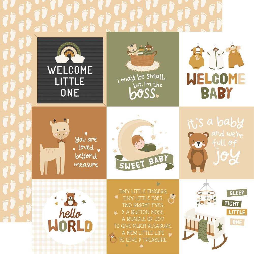 N Special Delivery Baby Double Sided Cardstock 12&quot; X12&quot; 4x4 Journaling Cards