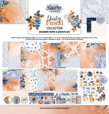EC 3Quarter Designs Dusky Floral Scrapbook Collection