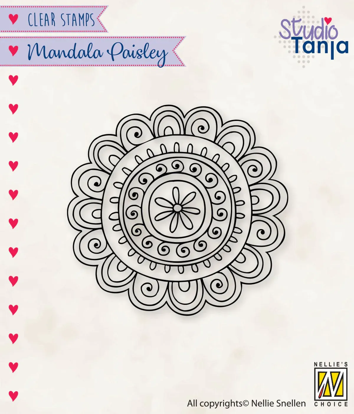 EC Nellie&#39;s Choice Clear Stamp Mandalas Paisley Flower