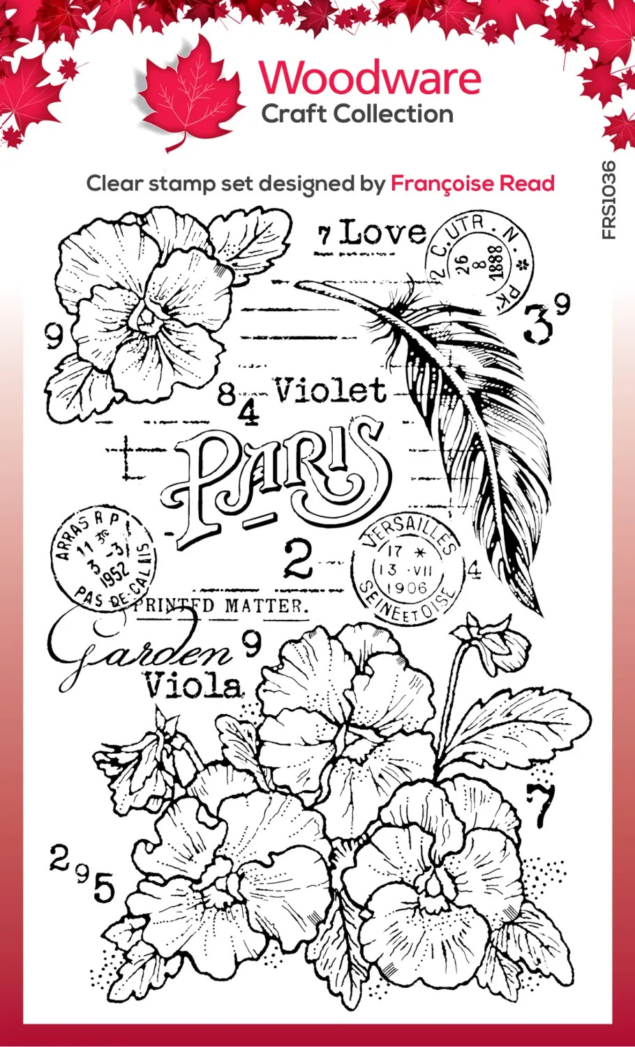 EC Woodware Clear Singles Viola 4&quot; X6&quot; Stamp Set