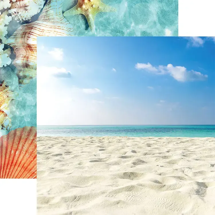 F Paper House Tropical Sands Double Sided 12&quot; X12 Scrapbook Paper