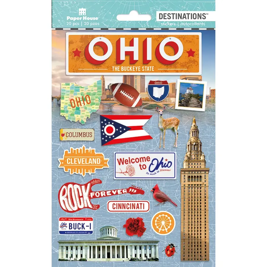 F Paper House Travel- Ohio Dimensional Sticker