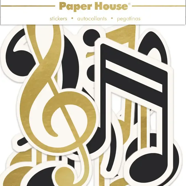 F Paper House Scrapbook Stickers- Music Notes Diecut Sticker Pack