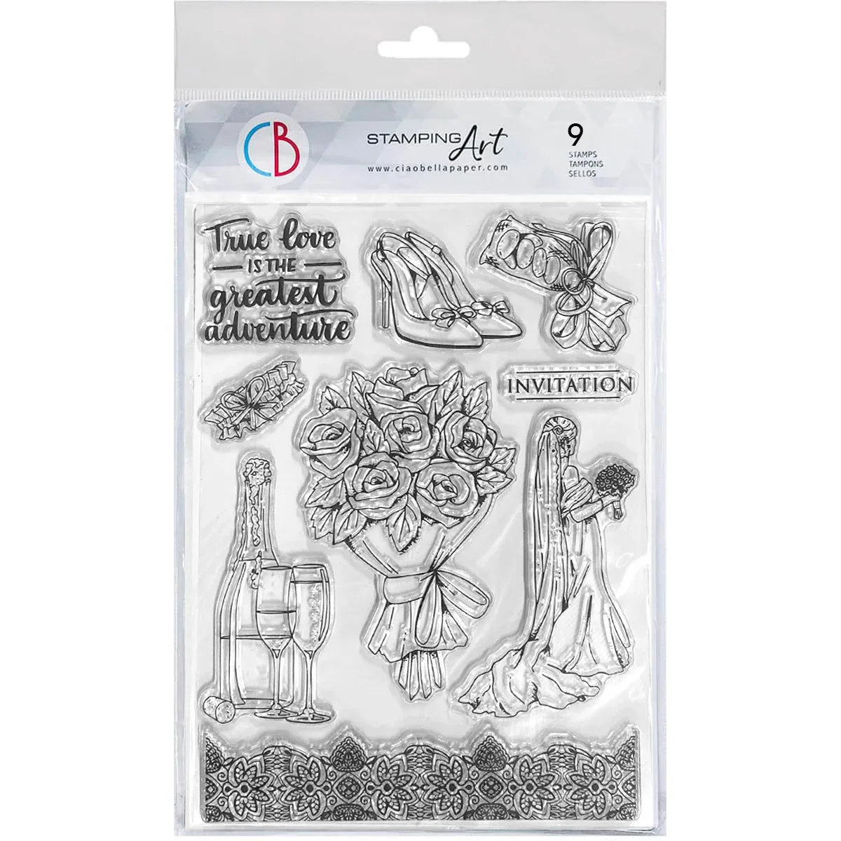 EC Ciao Bella Clear Stamp Set 6&quot;x 8&quot; True Love