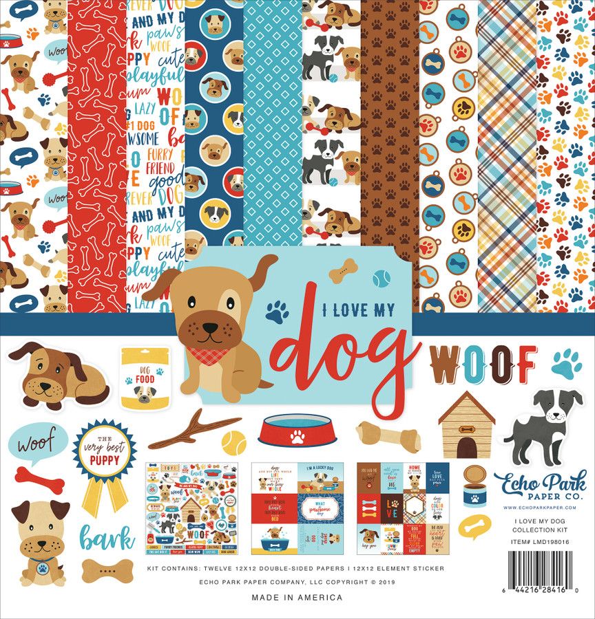 N Echo Park Collection Kit 12&quot;X12&quot; I Love My Dog