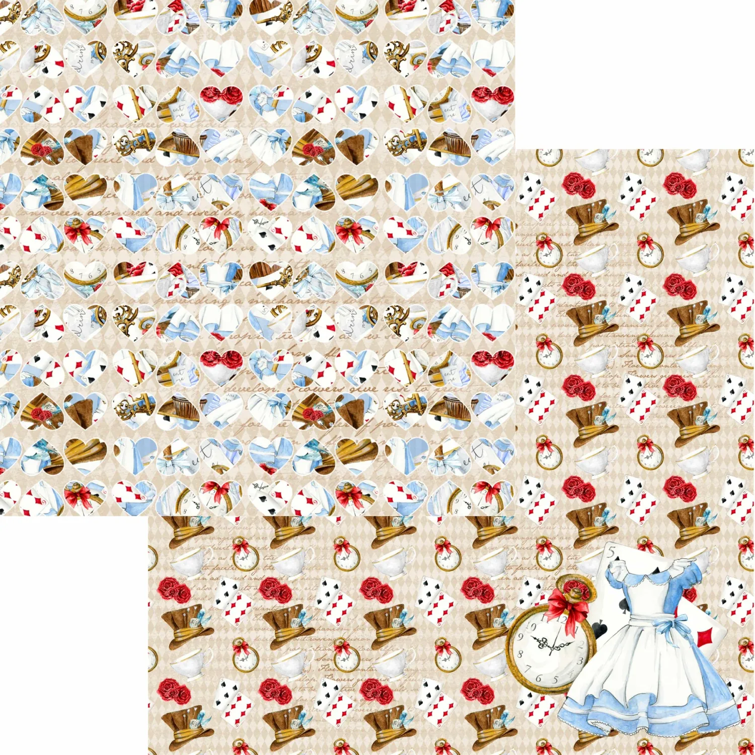 F SSC Alice Mad Hats 12x12 Double Sided Scrapbook Paper