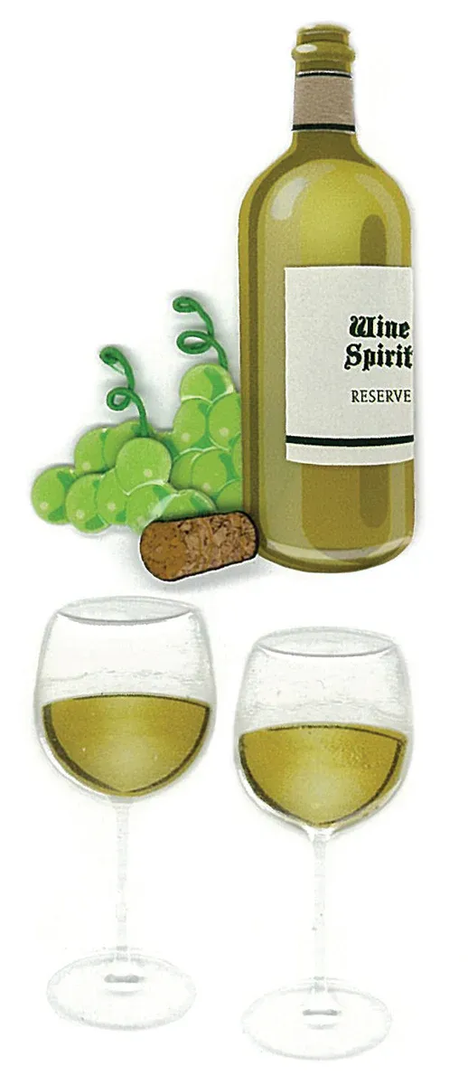 Jolee&#39;s By You Dimensional Stickers Wine Glass &amp; Bottle