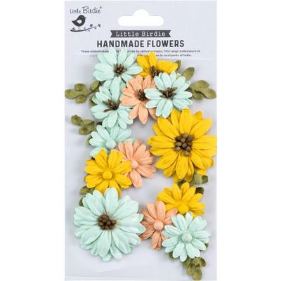 N Little Birdie Fairy Garden Paper Flowers 5/Pkg Sunshine And Lemonade