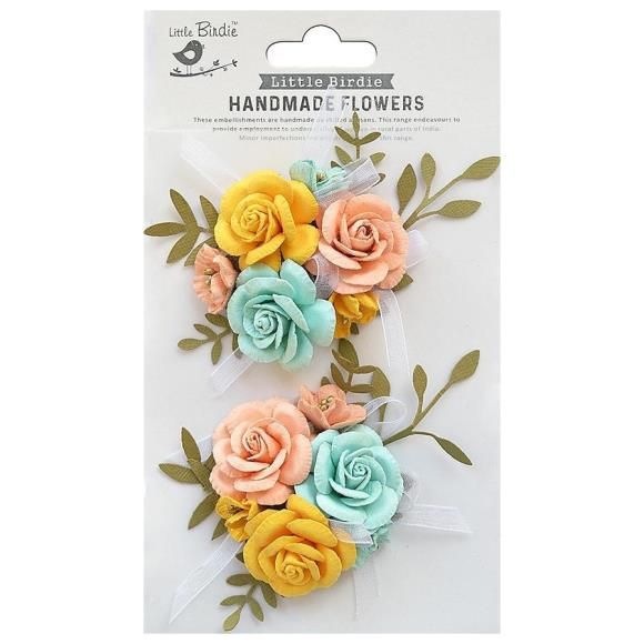 N Little Birdie Arion Paper Flowers 2/Pkg Sunshine And Lemonade