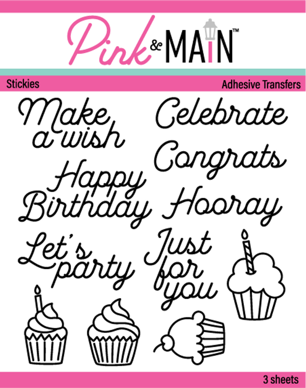 PKM Birthday Sentiments Adhesive Transfer Stickies