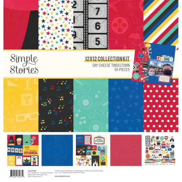 N Simple Stories Collection Kit 12&quot; X12&quot; Say Cheese Tinseltown